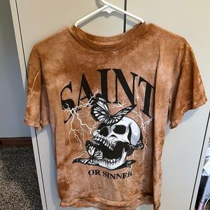 Popular poison brand, brown tie-dye effect, size medium in women’s/juniors